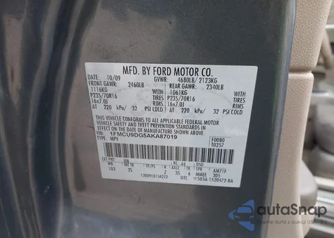 2010 Ford Escape Xlt from USA, damaged, VIN 1FMCU9DG5AKA87019